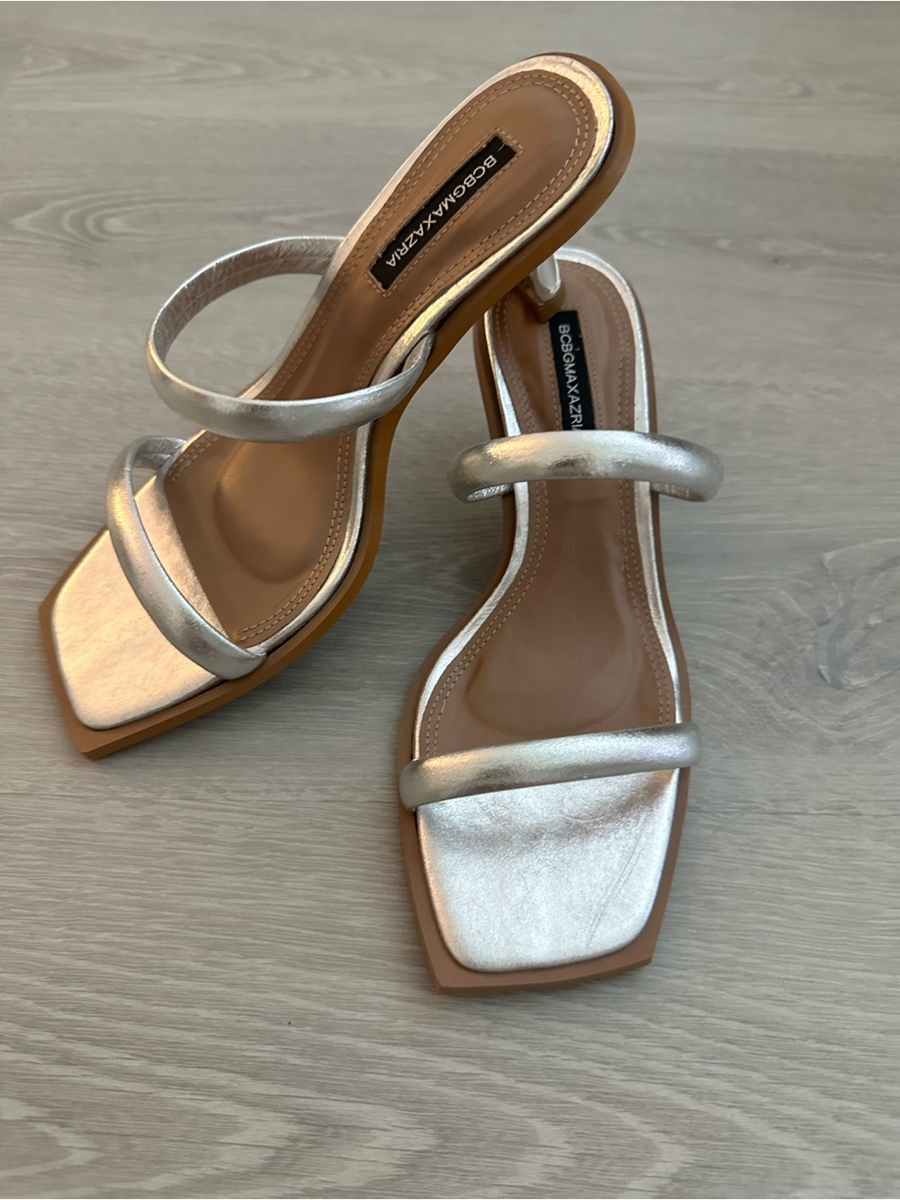 NWOT BCBG MaxAzria Mettalic Square Toe Heels